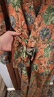Japanese Kimono Robe Women   s Medium Coral Floral 100  Polyester