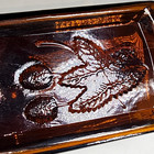 Vtg Antique Doyles 1872 Hop Bitters Semi Cabin Bottle Brown Amber 9 1 2  Tall