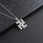 Mens Stainless Steel Swastika Pendant Necklace Buddhist Symbol Jewelry