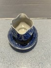 Vtg Blue Willow Child Tea Set Top Gravy Attached Underplate Occupied Japan White