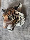 Large Terracotta Tiger Head Ceramic Glazed Vintage Excellent Condition