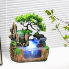 Tabletop Water Fountain Rockery Waterfall Decor Home Led Resin Ornament Indoor