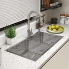 Silver Stainless Steel Double Basin Sink with Accessories 