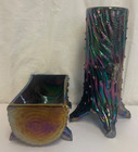 Vtg  1960s Hansen Amethyst Iridescent Hobnail Town Pump Trough Creamer   Sugar