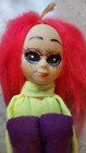 Vintage Mod  Girl Jestia Japan Knee Hugger Hot Pink Hair Doll - 1960 s Mcm