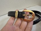 Vintage Tjw By Mervyn s Genuine Snakeskin Belt Black Gold Tone Buckle Ml
