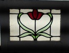 Geometric Floral Old English Leaded Stained Glass Window 18 3 4 x 14 1 2 