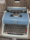 Vintage Olivetti Underwood Model 21 Typewriter Blue With Hard Case  Cover manual