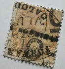 1856-1874 India Two Anna Stamp With Multiple Calcutta Son Sotn Cancels