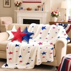 Patriotic Blanket And Pillow Set 1 Flannel Red White Blue Star 4th Of July