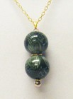 Green black Retro Acrylic Bead Pendant Necklace earrings Set