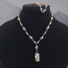 Artisan Glass   Silver Tone Set Necklace 42   47cm Bracelet 21   25cm Boho Handmade