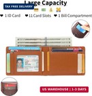Men Wallet Leather Credit Card Holder Slim Bifold Rfid Blocking Front Pocket Box