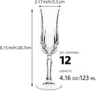 Engraved Champagne Flutes  Set Of 12-4 16 Oz Elegant Etched Glass Coupe Glasses