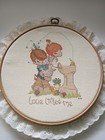      Vtg Hand Made Cross Stitch Framed Wall Hanging Cottagecore Artwork Decor     
