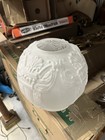 Antique Art Nouveau Large Satin Glass Banquet Oil Lamp Globe Shadede Gwtw
