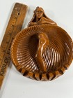 Vtg 1974 Hawaii Pin Up Hula Girl Wood Lava Ashtray Hip Originals