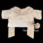 Build-a-bear Blingy Gold Sequins 2-fer Sweater  Bow  Scarf Teddy Winter Outfit
