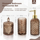 Brown Bathroom Accessories Set  4 Pack Brown Bathroom Decor Accessory