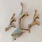 Rare Ancient Heavy Viking Celtic Bronze Statue Of 3 Lions Artifact Authentic Old