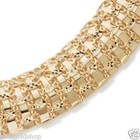 Technibond Diamond Cut Tapestry Necklace 14k Yellow Gold Plated Silver 925