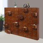 4 Pcs 16-drawer Brown Cabinets Rectangle Storage Cabinet 64-drawer Storage Box