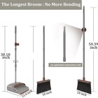 Kelamayi Upgrade Broom And Dustpan Set  Self-cleaning 50 39 Inches  Brown-02