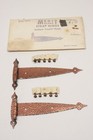Lot Of 14 Nos Vintage Merit Hammered Copper Cabinet Door Gate Hinge Flush A7