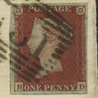 Sg8  b2  1d Red Imperf Plate 163 - Hd - 4 Margin - Very Fine - On Large Piece