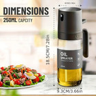 1pc 250ml Glass Oil Sprayer Bpa Free Fine Mist Dispenser For Cooking - New