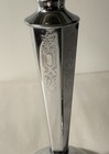 2-vtg Cromwell Art Deco Etched Chrome Chromium Candlesticks 9    Tall
