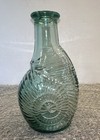 Vintage Green Glass Seashell Shaped Wine Bottle Decanter Bud Vase 8    No Cork