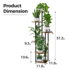 Bamworld Tall Plant Stand Indoor 6 Tier Plant Holder Corner Shelf Stand Brown