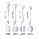 45-degree Offset Box End Wrench Set  5 5-24mm Cr-v With Rolling Pouch  8-piece