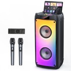Karaoke Machine With 2 Wireless Microphones  Portable Bluetooth Karaoke Speaker