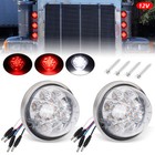 2x Watermelon Surface Mount White red Led Light Turn marker Light Clear Lens