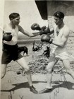 Vintage Photo Amateur Boxing Sparring Men Gloves Training Scene 1930s Snapshot