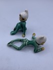 1950s Pixie Elves Japan Porcelain Figurines Vintage Mid Century Christmas Kitsch