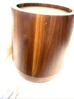Vintage 1960   s Mcm Vermillion Walnut Ice Bucket W  Insert Rare Shape Great Lines
