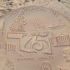 Vintage 1982 Frankoma Pottery Oklahoma Diamond Jubilee Plate George Nigh White