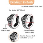 Mens Womens Viking Stainless Steel Valknut Rune Compass Huggie Hoop Earrings 18g