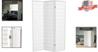 Lightweight White Shoji Screen - 6 Ft  Tall 3-panel Divider For Home And Office
