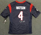 Houston Texans Deshaun Watson Autographed Signed Blue Nike Jersey Size L Beckett