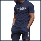 Men s Two-piece Sportswear Short Sleeved T-shirt And Pants Set Running And 