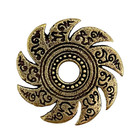 Vishnu Chakra Sudarshana Krishna Hindu God Weapon Yant Amulet Mini Brass Statue