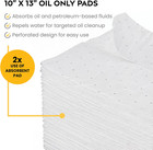 Oil Only Absorbent Pads 10  X 13   100 Pads  - Each 2mm Pad  Absorbs Up To 16 Oz