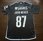 Joao Neves Signed Sl Benfica Adidas Jersey Autographed Beckett Coa  size L 