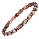 Magnetic Pure Copper Anklet With 19 High Quality Magnet   White Zircon   Gift