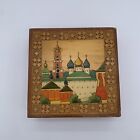Vintage Russian Wooden Box Hand Carved Painted 