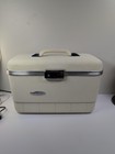 Train Case Makeup Beige Tray Suitcase Luggage Sears Forecast Travel Vintage